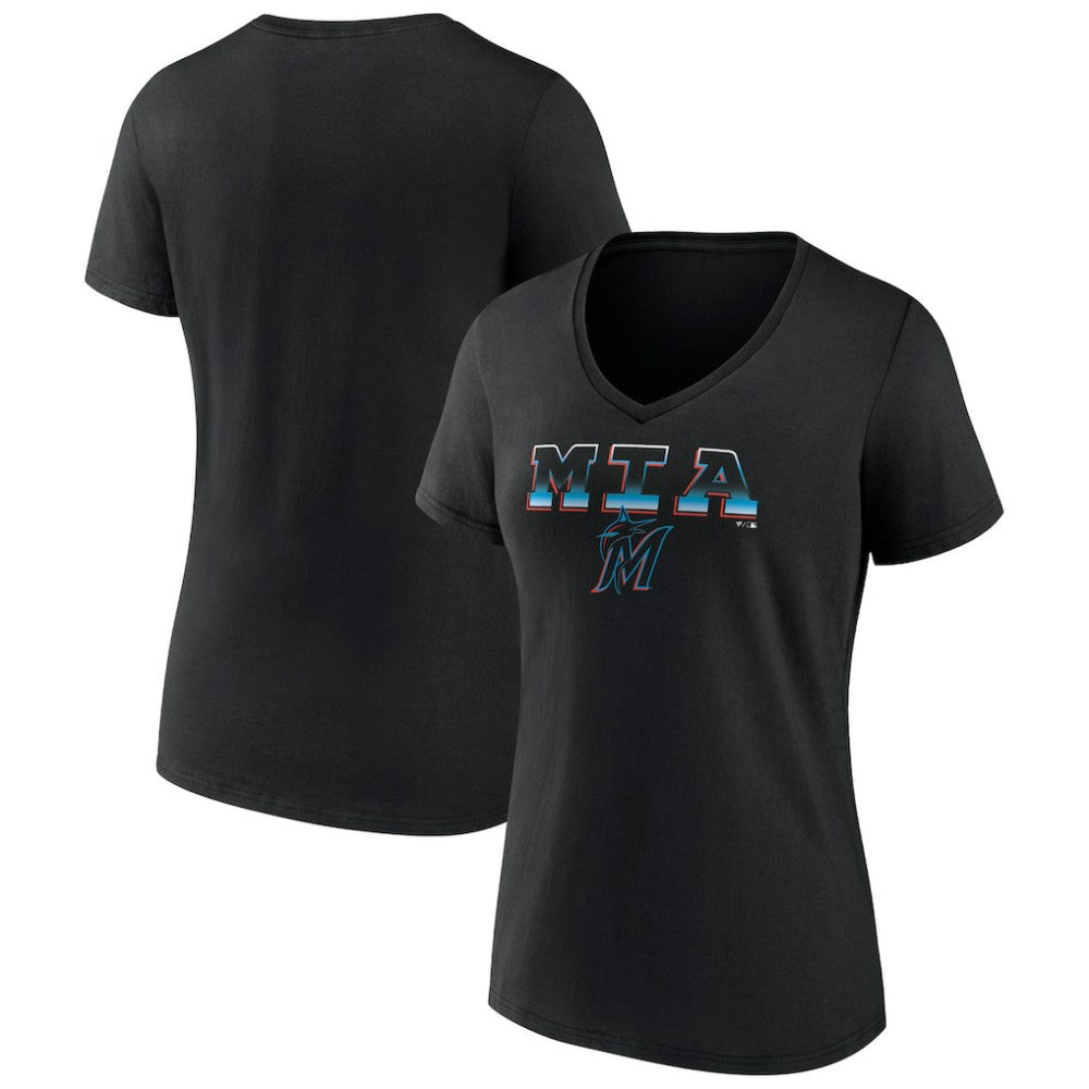 Miami Marlins Women's Hometown Baseball 305 V-Neck T-Shirt discount