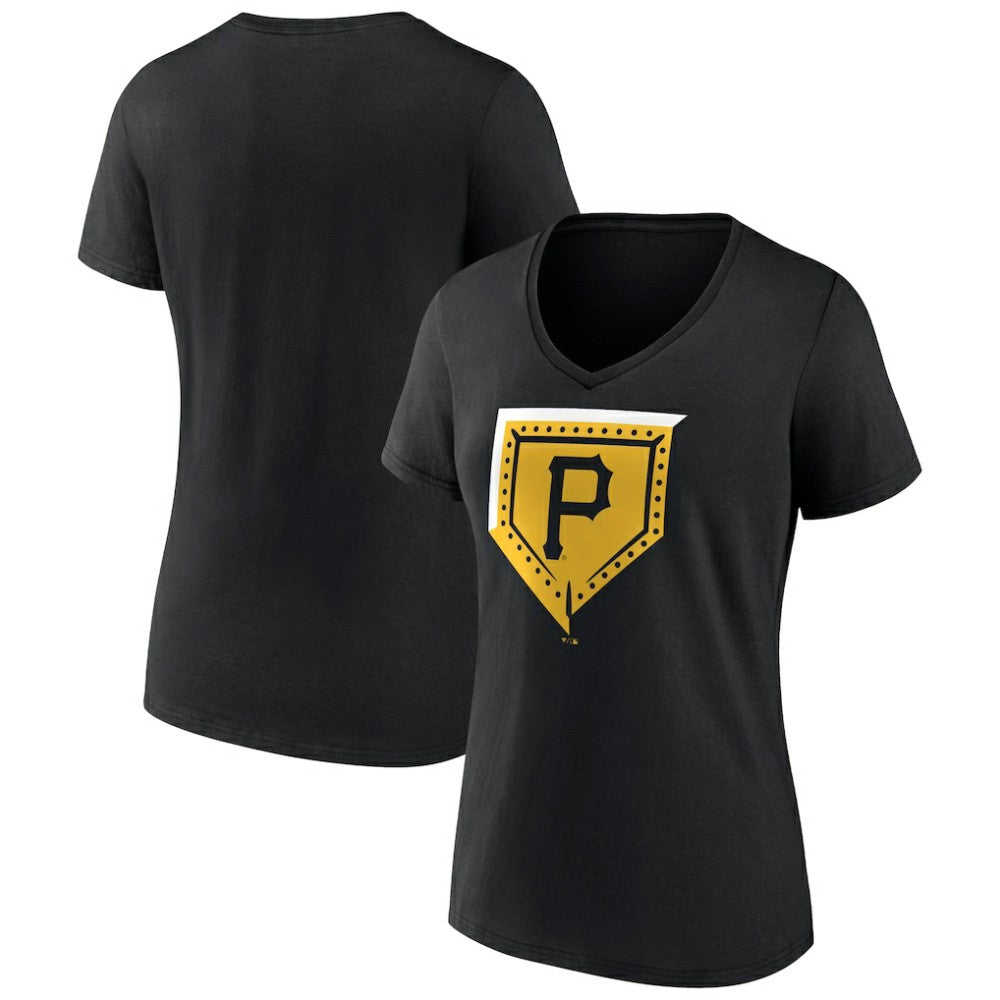 Pittsburgh Pirates Women's Hometown Steel Plate V-Neck T-Shirt discount