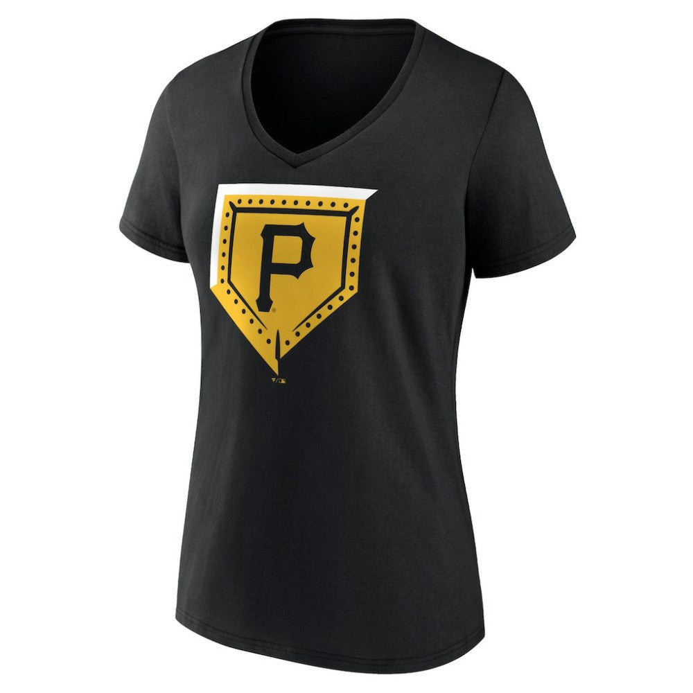 Pittsburgh Pirates Women's Hometown Steel Plate V-Neck T-Shirt discount