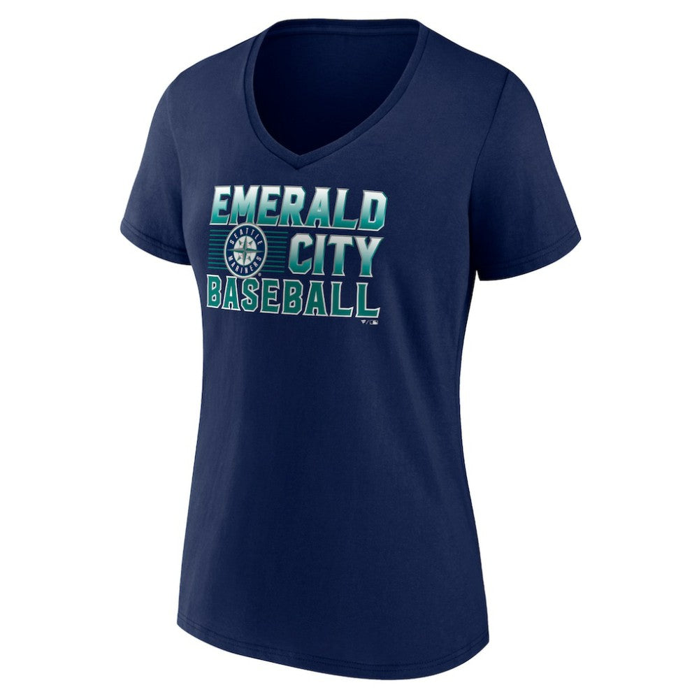 Seattle Mariners Women's Hometown Emerald Baseball V-Neck T-Shirt for sale
