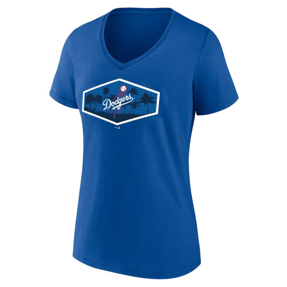 Los Angeles Dodgers Women's Hometown Scoreboard V-Neck T-Shirt for sale