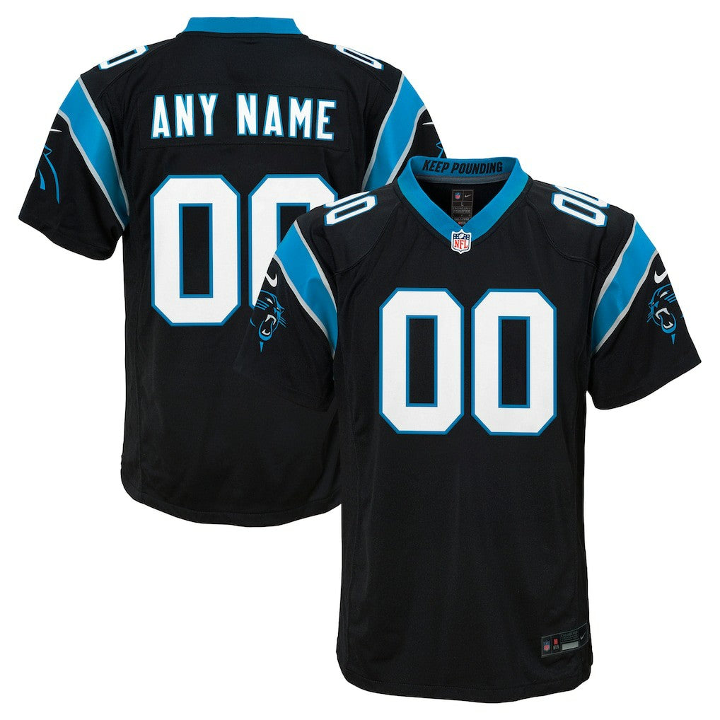 Carolina Panthers Youth Custom Game Jersey - Black | NFL Jerseys