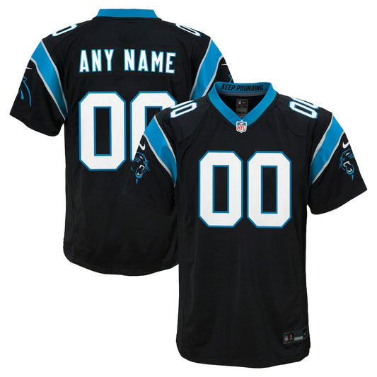Carolina Panthers Youth Custom Game Jersey - Black | NFL Jerseys