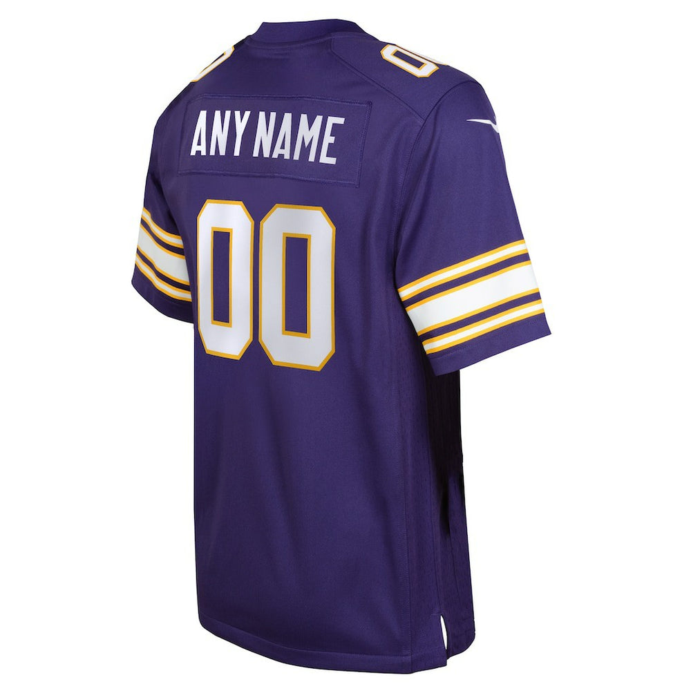 Minnesota Vikings Youth Classic Custom Game Jersey Purple - Nike