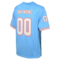 Tennessee Titans Youth Oilers Throwback Custom Game Jersey Light Blue - Nike