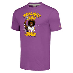 Randy Moss Minnesota Vikings Unisex Homage Caricature Retired Player Tri-Blend T-Shirt Heathered Purple - NFL