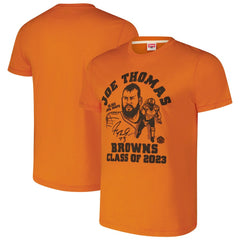 Joe Thomas Cleveland Browns Homage Unisex Caricature Retired Player Tri-Blend T-Shirt Orange - NFL