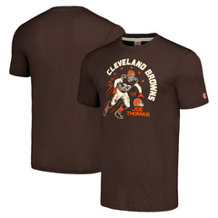Joe Thomas Cleveland Browns Homage Unisex Caricature Retired Player Tri-Blend T-Shirt Brown - NFL