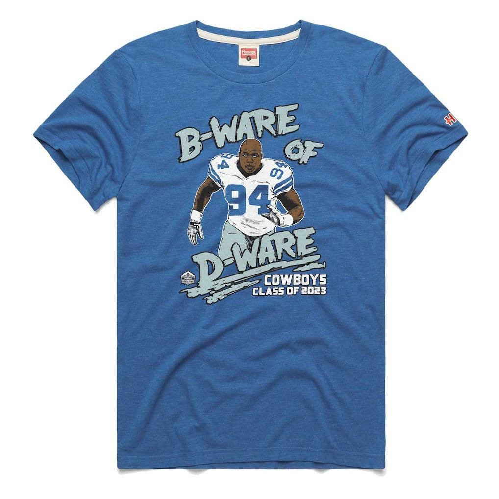 DeMarcus Ware Dallas Cowboys Homage Unisex Caricature Retired Player Tri-Blend T-Shirt Royal - NFL
