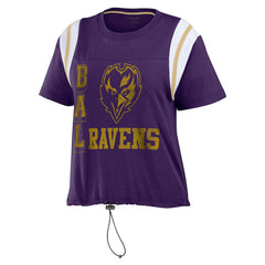 Baltimore Ravens WEAR by Erin Andrews Women's Cinched Colorblock T-Shirt Purple - NFL