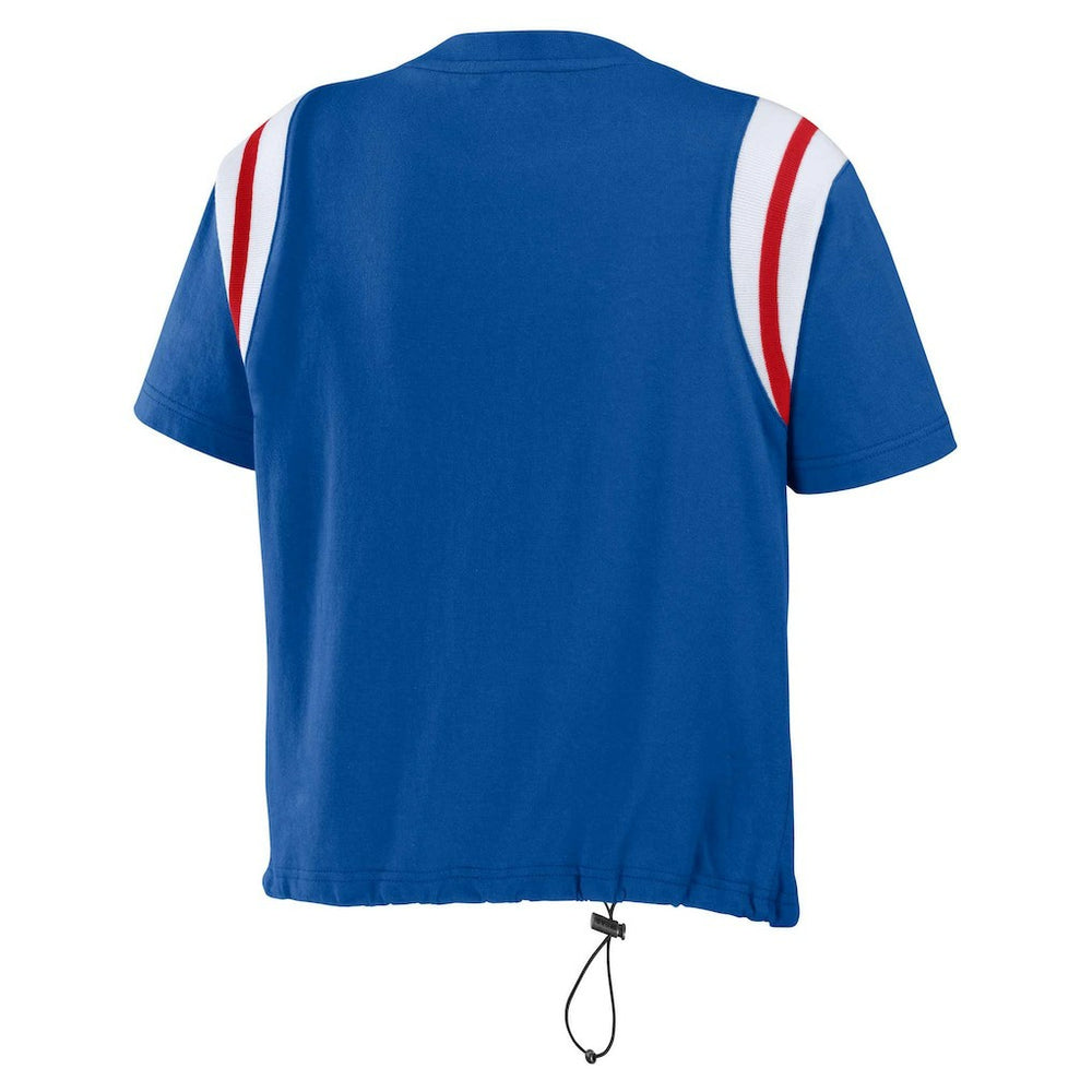 Buffalo Bills WEAR by Erin Andrews Women's Cinched Colorblock T-Shirt Royal - NFL