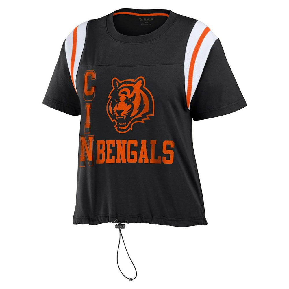 Cincinnati Bengals WEAR by Erin Andrews Women's Cinched Colorblock T-Shirt Black - NFL
