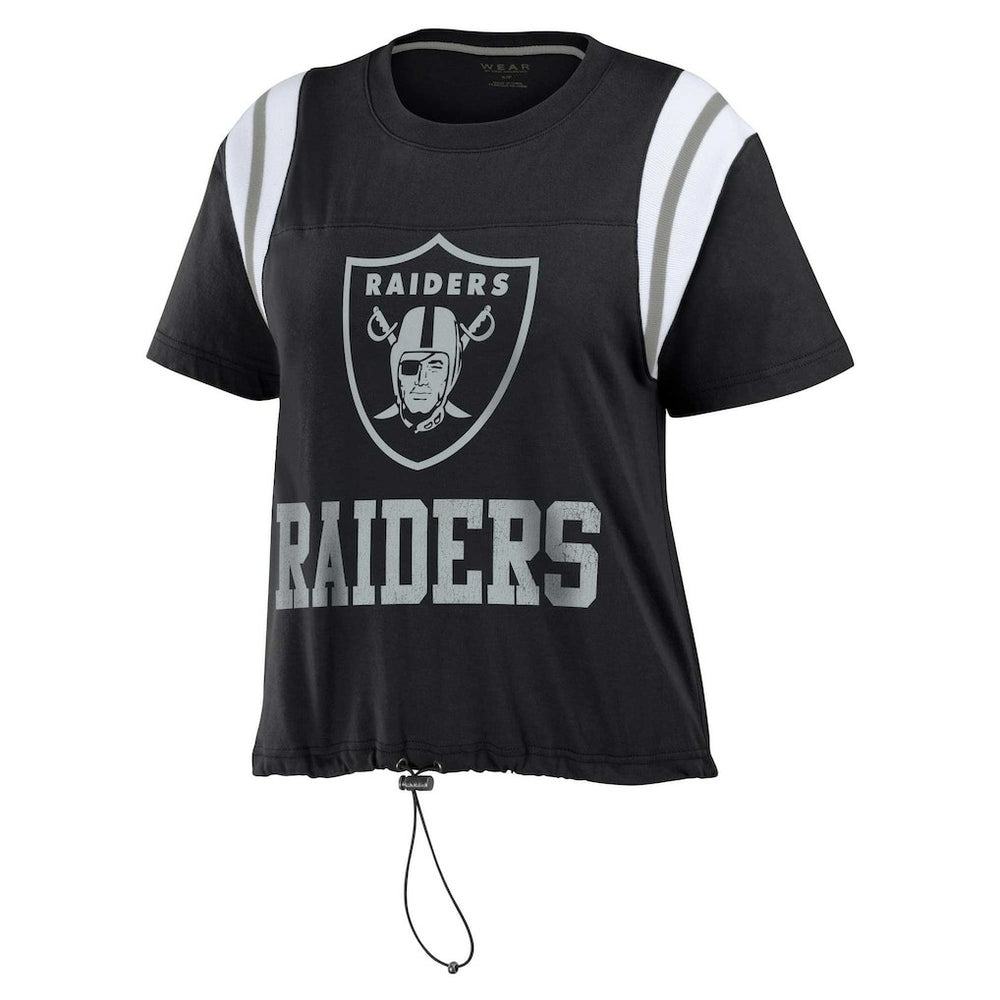 Las Vegas Raiders WEAR by Erin Andrews Women's Cinched Colorblock T-Shirt Black - NFL