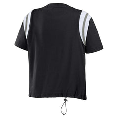 Las Vegas Raiders WEAR by Erin Andrews Women's Cinched Colorblock T-Shirt Black - NFL