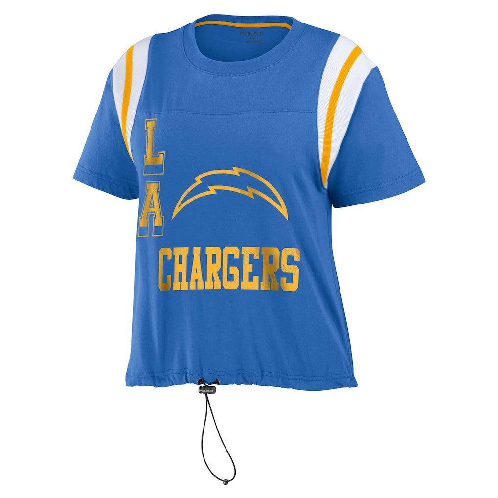 Los Angeles Chargers WEAR by Erin Andrews Women's Cinched Colorblock T-Shirt Powder Blue - NFL