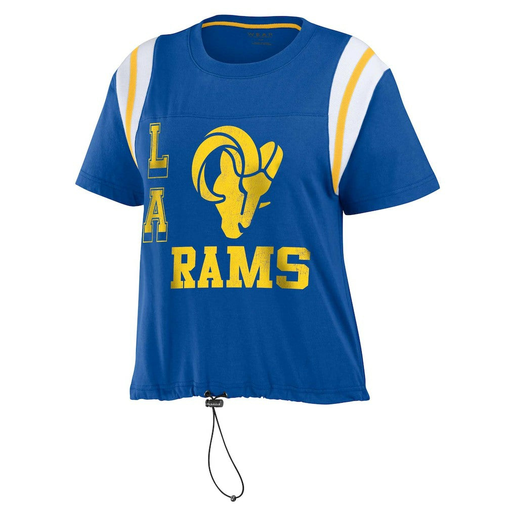 Los Angeles Rams WEAR by Erin Andrews Women's Cinched Colorblock T-Shirt Royal - NFL