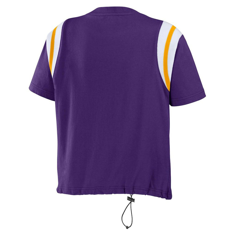 Minnesota Vikings WEAR by Erin Andrews Women's Cinched Colorblock T-Shirt Purple - NFL