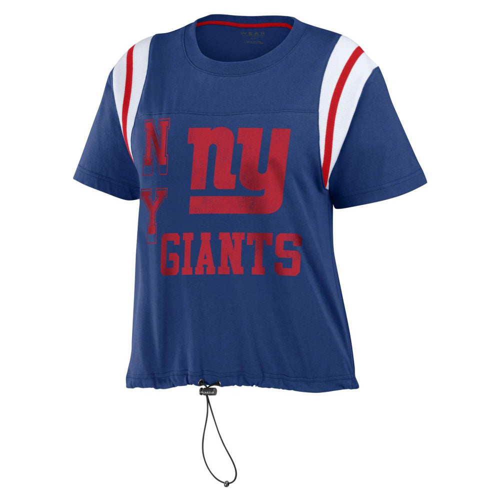 New York Giants WEAR by Erin Andrews Women's Cinched Colorblock T-Shirt Royal - NFL