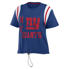 New York Giants WEAR by Erin Andrews Women's Cinched Colorblock T-Shirt Royal - NFL