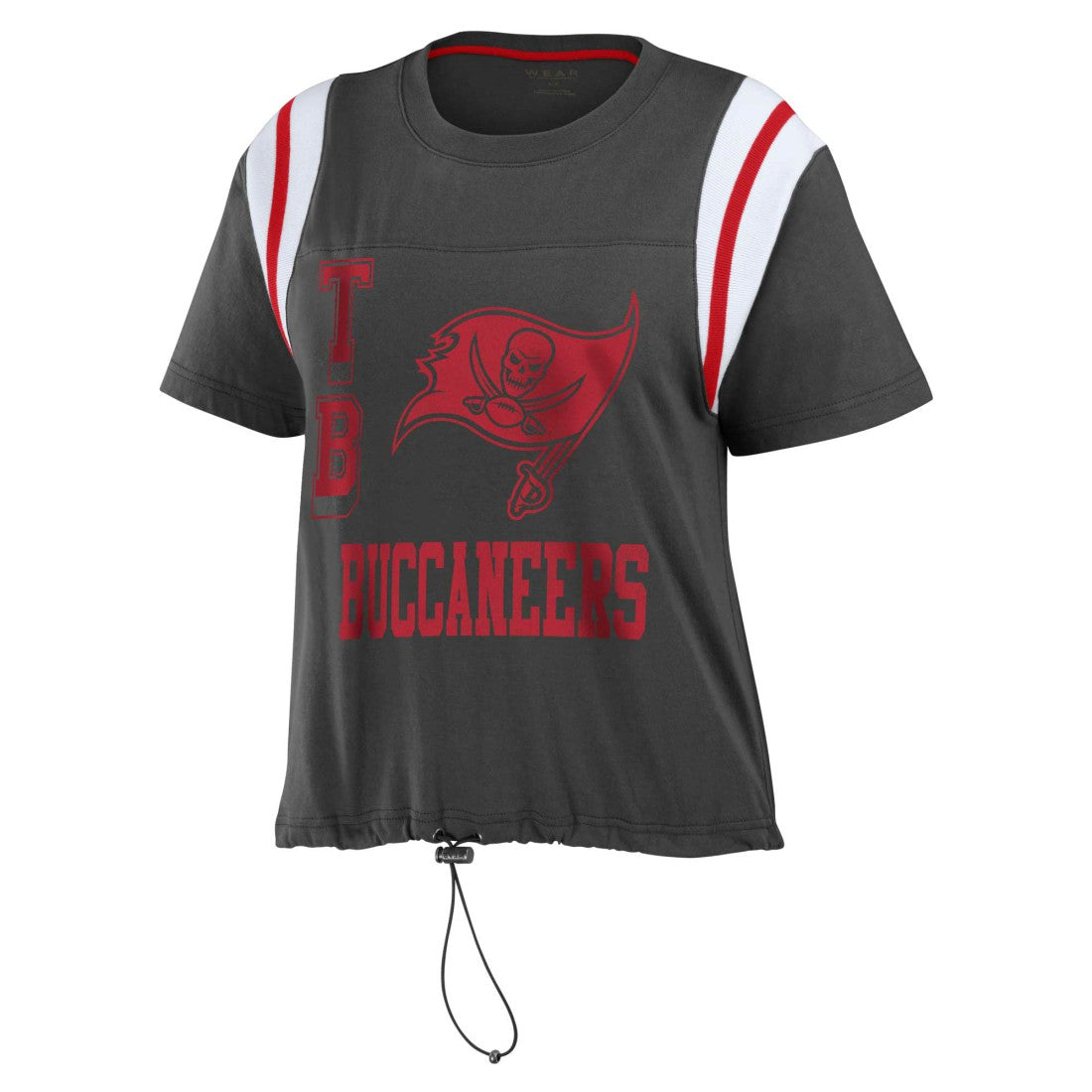 Tampa Bay Buccaneers WEAR by Erin Andrews Women's Cinched Colorblock T-Shirt Pewter - NFL