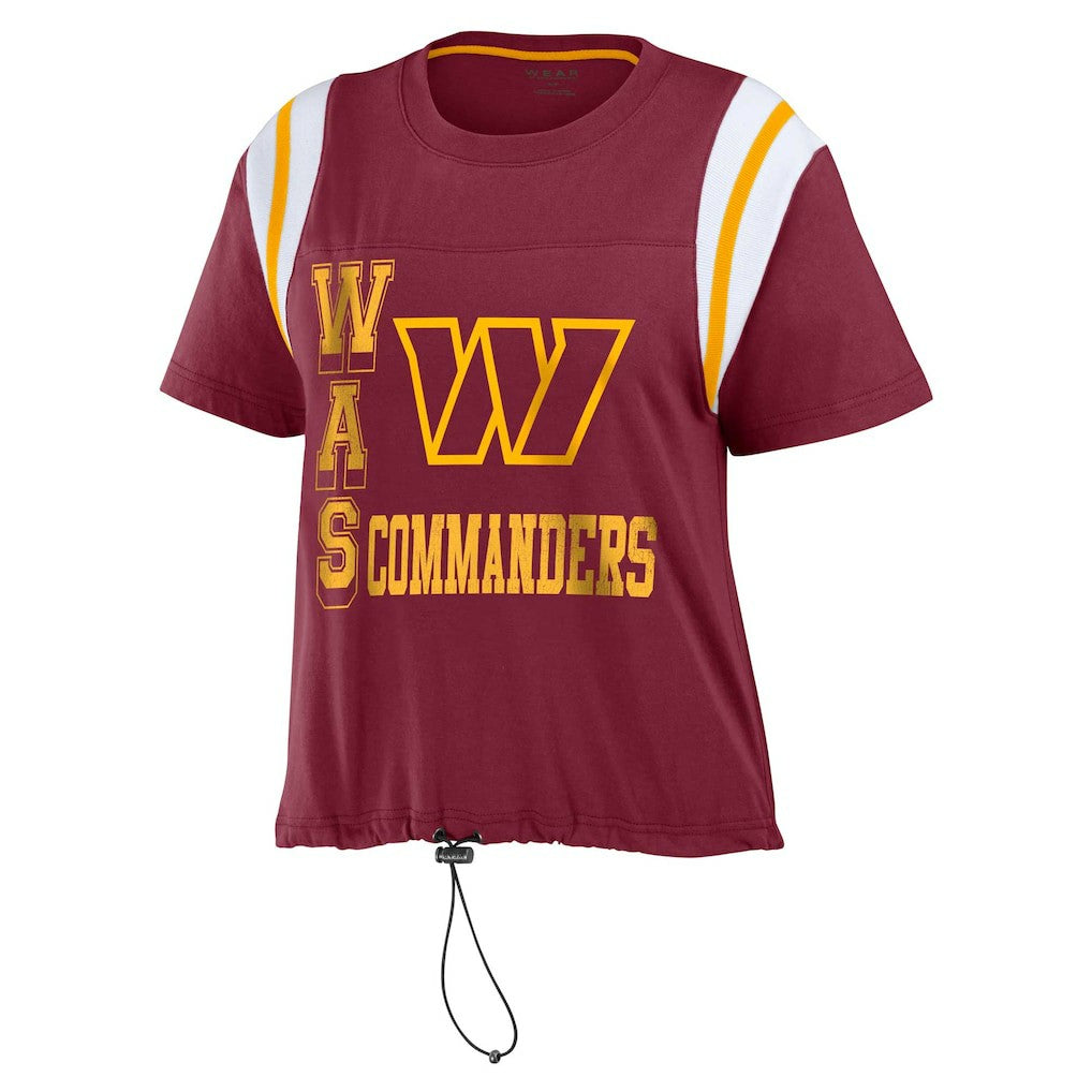 Washington Commanders WEAR by Erin Andrews Women's Cinched Colorblock T-Shirt Burgundy - NFL