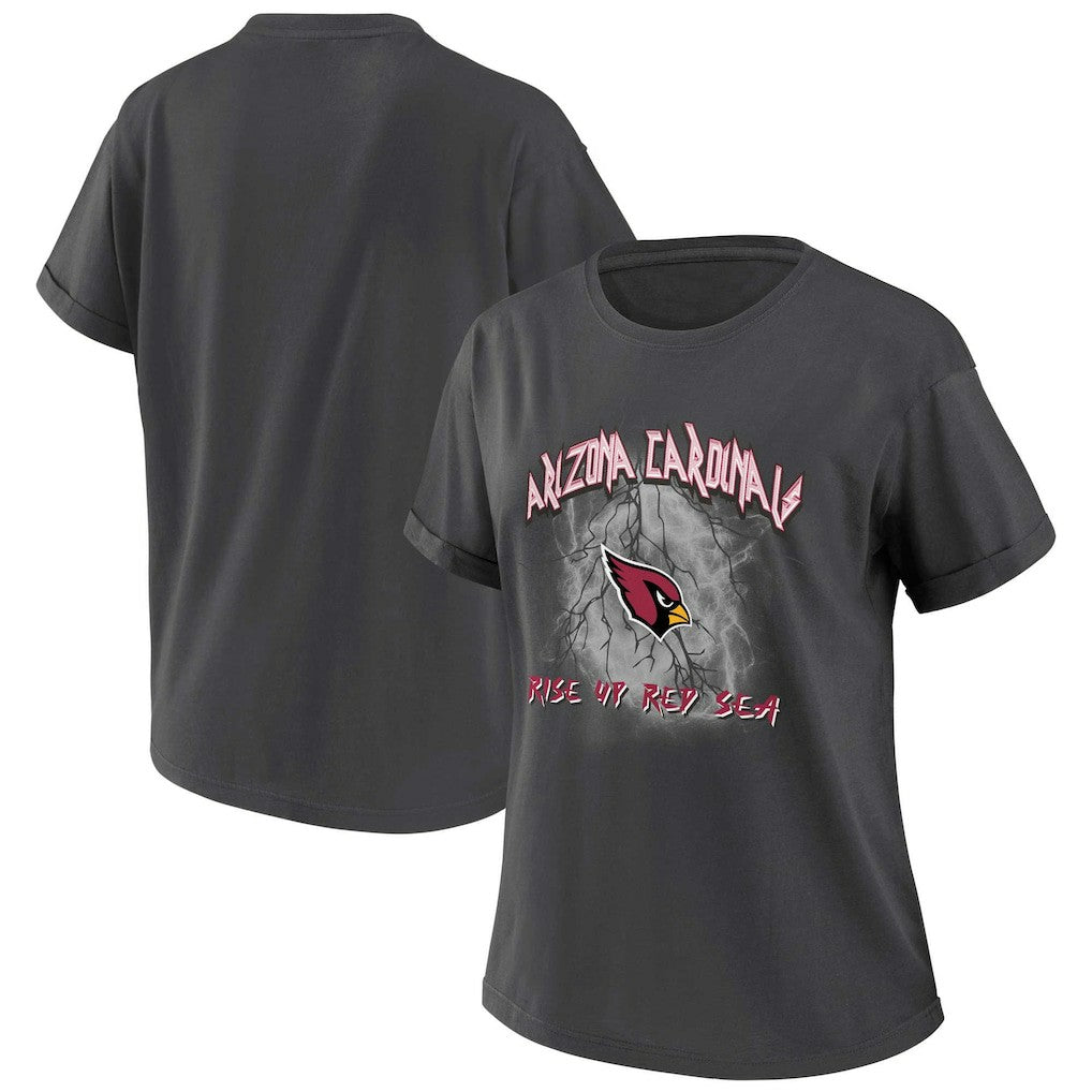 Arizona Cardinals WEAR by Erin Andrews Women's Boyfriend T-Shirt Charcoal - NFL