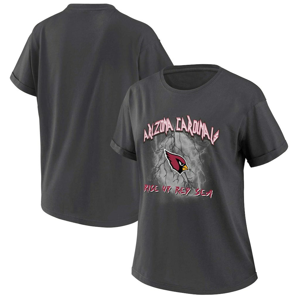 Arizona Cardinals WEAR by Erin Andrews Women's Boyfriend T-Shirt Charcoal - NFL