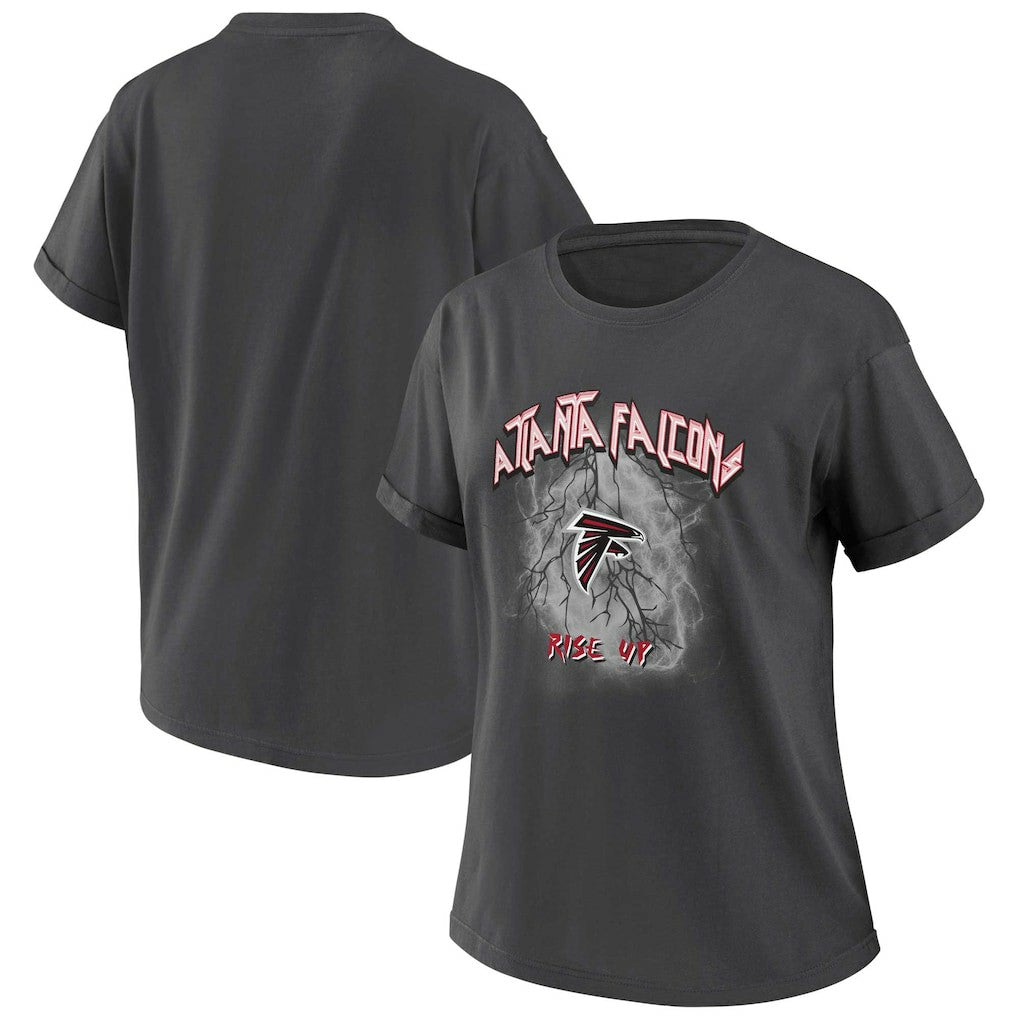Atlanta Falcons WEAR by Erin Andrews Women's Boyfriend T-Shirt Charcoal - NFL