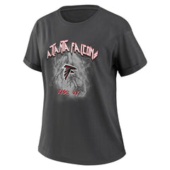 Atlanta Falcons WEAR by Erin Andrews Women's Boyfriend T-Shirt Charcoal - NFL