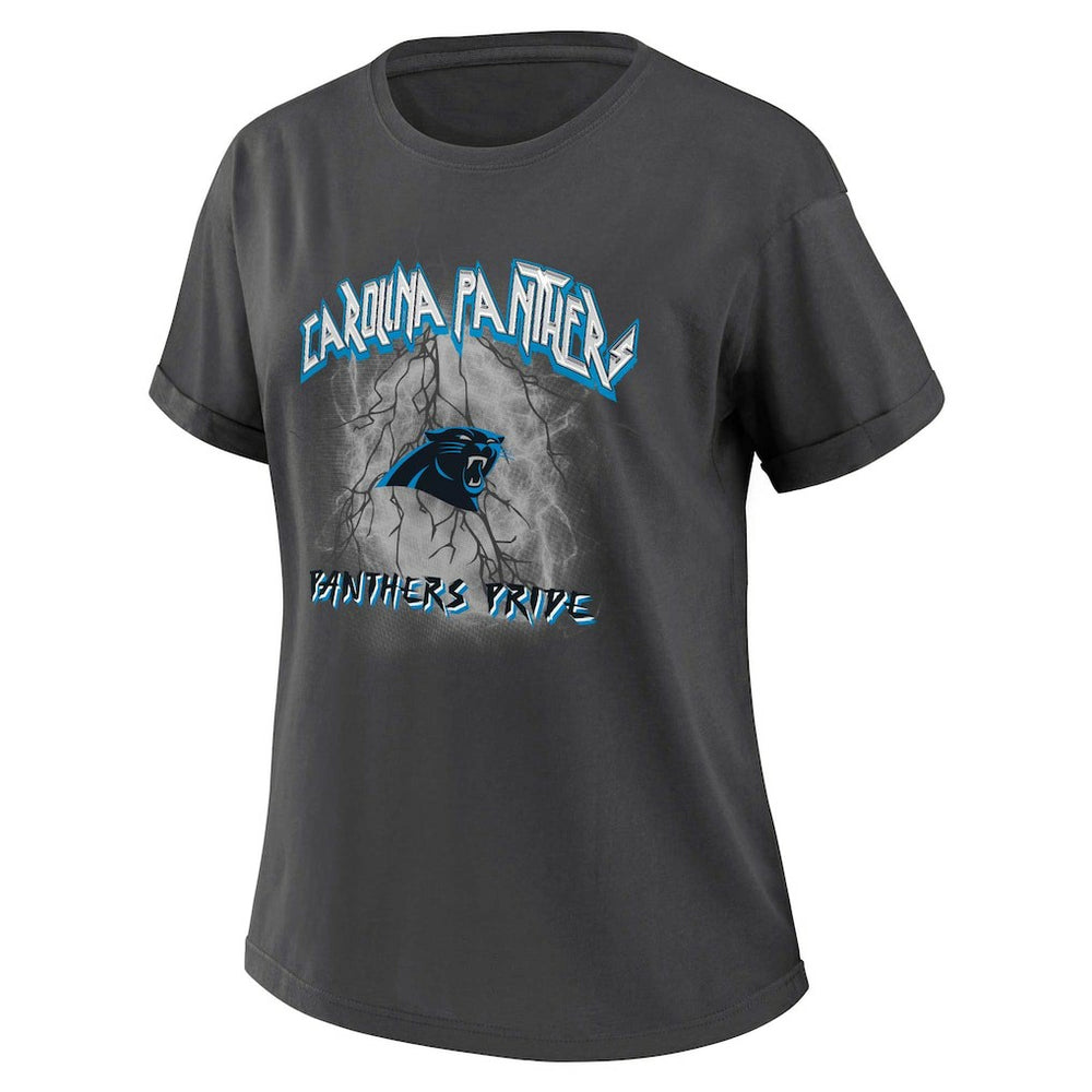 Carolina Panthers WEAR by Erin Andrews Women's Boyfriend T-Shirt Charcoal - NFL