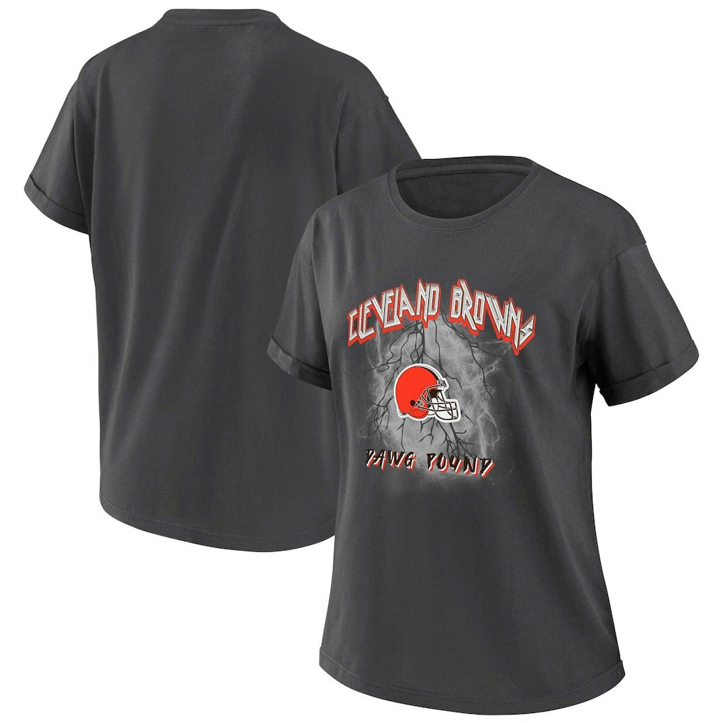 Cleveland Browns WEAR by Erin Andrews Women's Boyfriend T-Shirt Charcoal - NFL