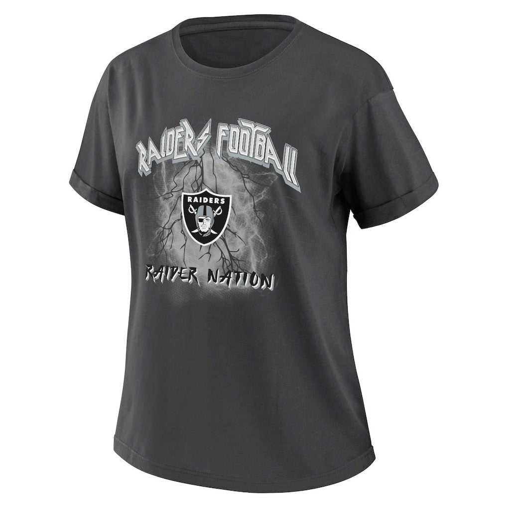 Las Vegas Raiders WEAR by Erin Andrews Women's Boyfriend T-Shirt Charcoal - NFL