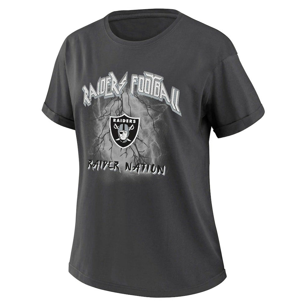 Las Vegas Raiders WEAR by Erin Andrews Women's Boyfriend T-Shirt Charcoal - NFL