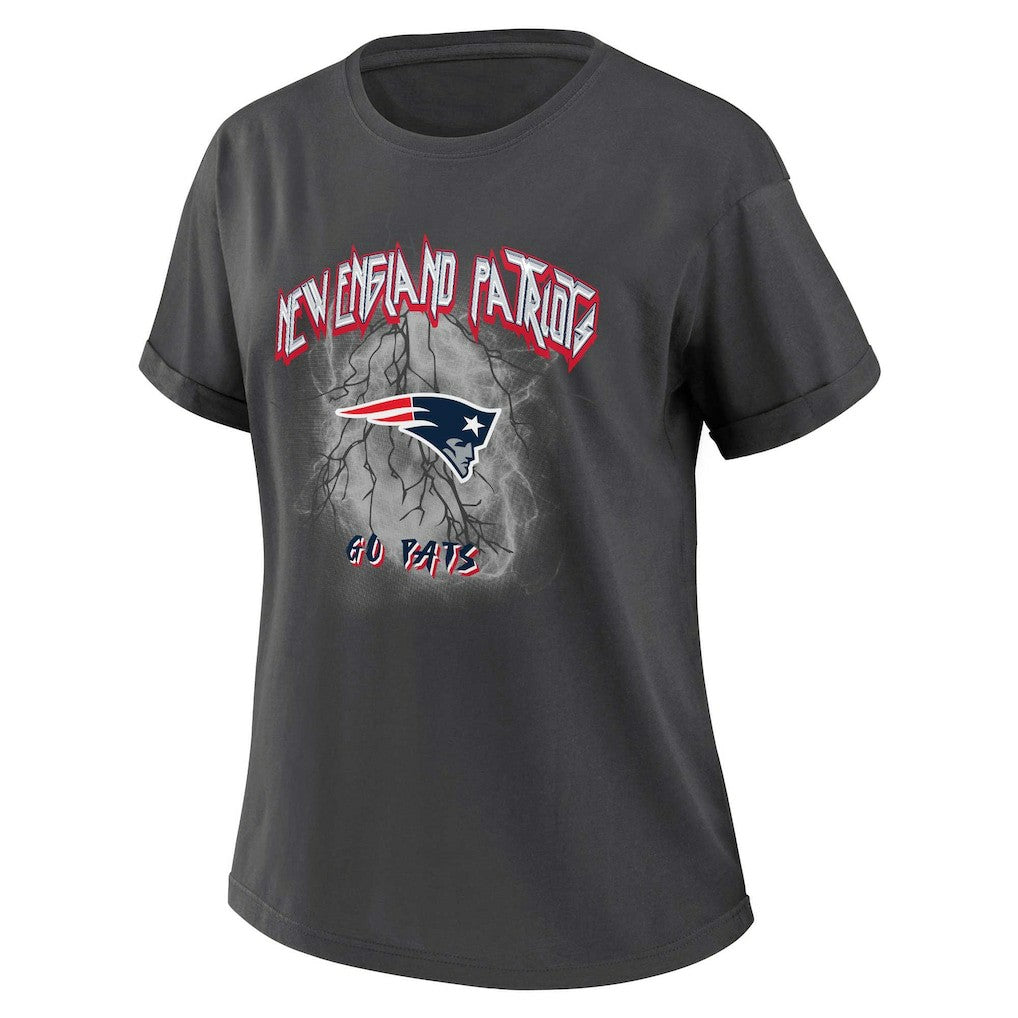 New England Patriots WEAR by Erin Andrews Women's Boyfriend T-Shirt Charcoal - NFL