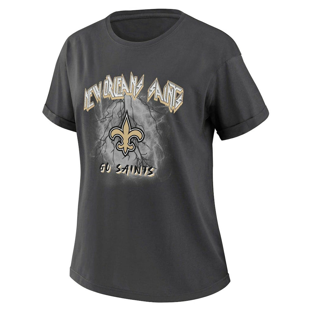 New Orleans Saints WEAR by Erin Andrews Women's Boyfriend T-Shirt Charcoal - NFL