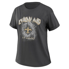 New Orleans Saints WEAR by Erin Andrews Women's Boyfriend T-Shirt Charcoal - NFL