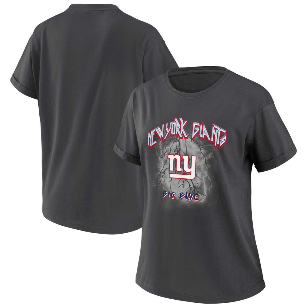 New York Giants WEAR by Erin Andrews Women's Boyfriend T-Shirt Charcoal - NFL