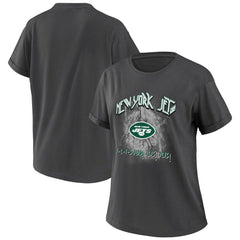 New York Jets WEAR by Erin Andrews Women's Boyfriend T-Shirt Charcoal - NFL