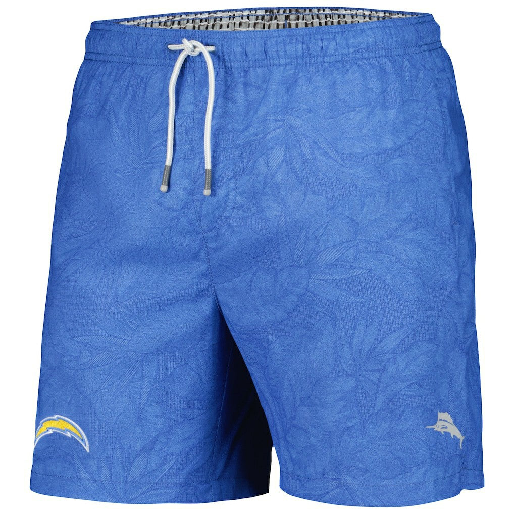 Los Angeles Chargers Naples Layered Leaves Swim Shorts Powder Blue - Tommy Bahama