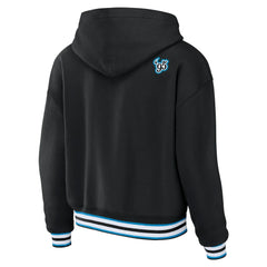 Carolina Panthers WEAR by Erin Andrews Women's Lace-Up Pullover Hoodie Black - NFL
