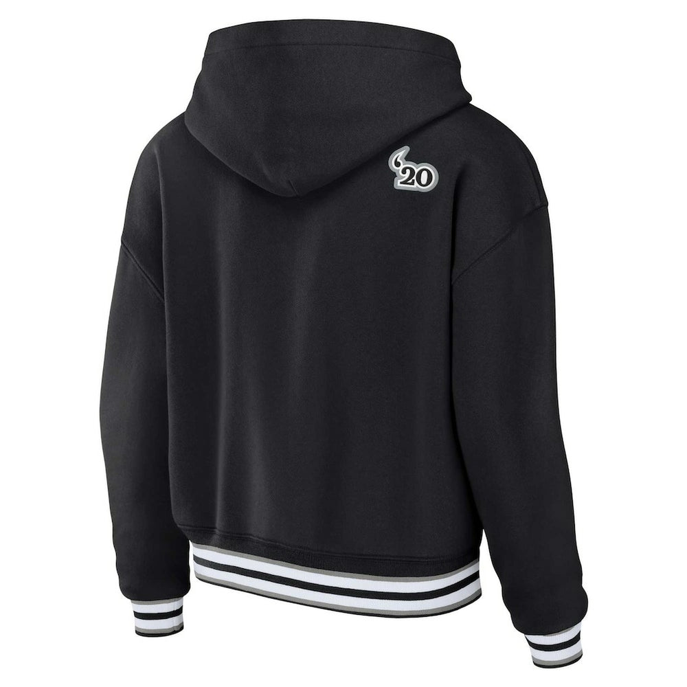 Las Vegas Raiders WEAR by Erin Andrews Women's Lace-Up Pullover Hoodie Black - NFL