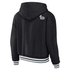 Las Vegas Raiders WEAR by Erin Andrews Women's Lace-Up Pullover Hoodie Black - NFL