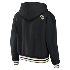 New Orleans Saints WEAR by Erin Andrews Women's Lace-Up Pullover Hoodie Black - NFL