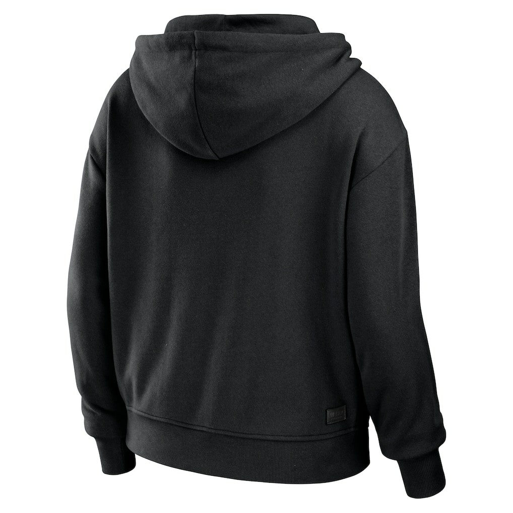 New Orleans Saints WEAR by Erin Andrews Women's Color Block Light Weight Modest Crop Full-Zip Hoodie Black/White - NFL