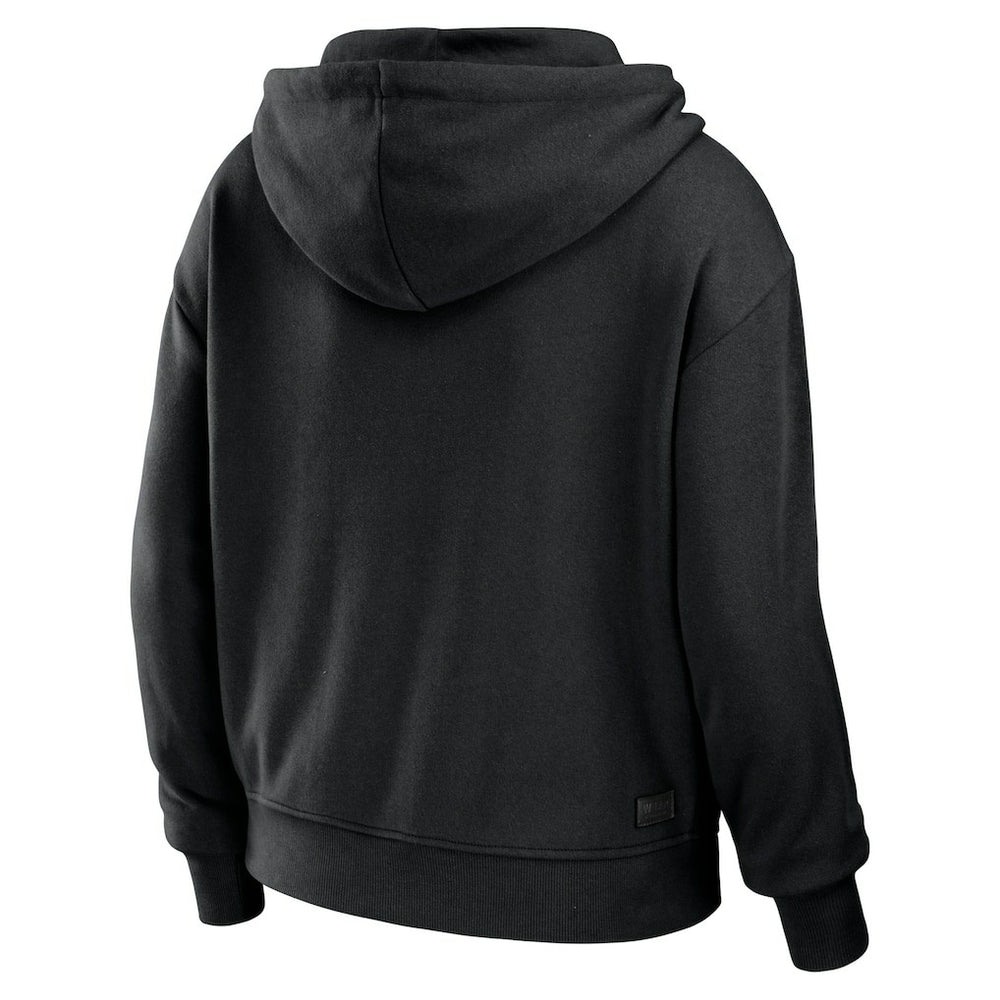 New Orleans Saints WEAR by Erin Andrews Women's Color Block Light Weight Modest Crop Full-Zip Hoodie Black/White - NFL