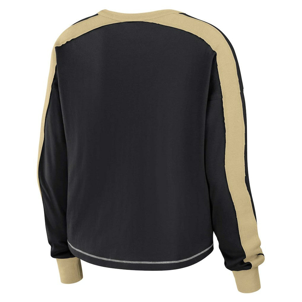 New Orleans Saints WEAR by Erin Andrews Women's Plus Size Colorblock Long Sleeve T-Shirt Black - NFL