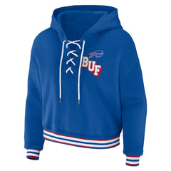 Buffalo Bills WEAR by Erin Andrews Women's Plus Size Lace-Up Pullover Hoodie Royal - NFL