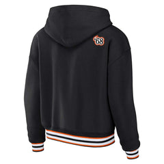 Cincinnati Bengals WEAR by Erin Andrews Women's Plus Size Lace-Up Pullover Hoodie Black - NFL