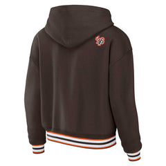 Cleveland Browns WEAR by Erin Andrews Women's Plus Size Lace-Up Pullover Hoodie Brown - NFL