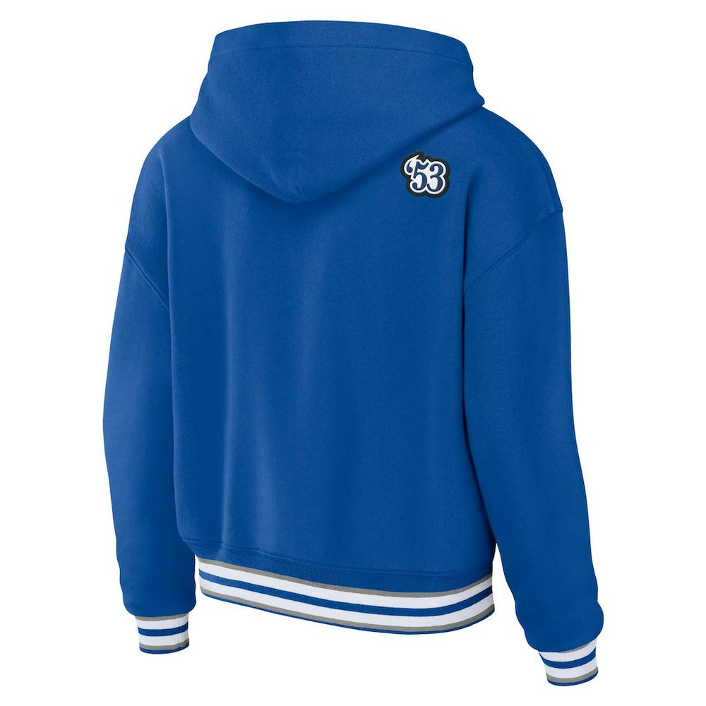 Indianapolis Colts WEAR by Erin Andrews Women's Plus Size Lace-Up Pullover Hoodie Royal - NFL